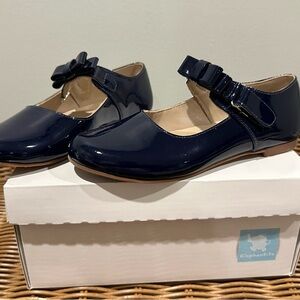 Elephantito Charlotte Mary Jane Glossy Navy Dress Shoes for Kids size 12